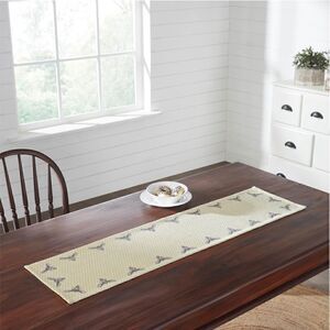 Farmhouse Honey Bee Cotton Table Runner 12x48 Country Yellow Cottagecore Shabby